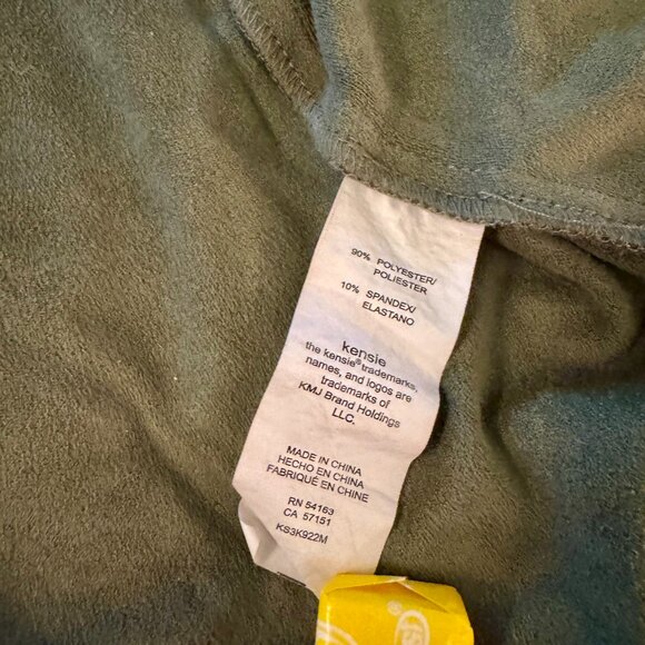 Kensie Olive Green Faux Suede Twist Front Tulip Hem Dress Women’s Size M - Picture 9 of 13